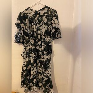 ASOS floral midi ruffle dress